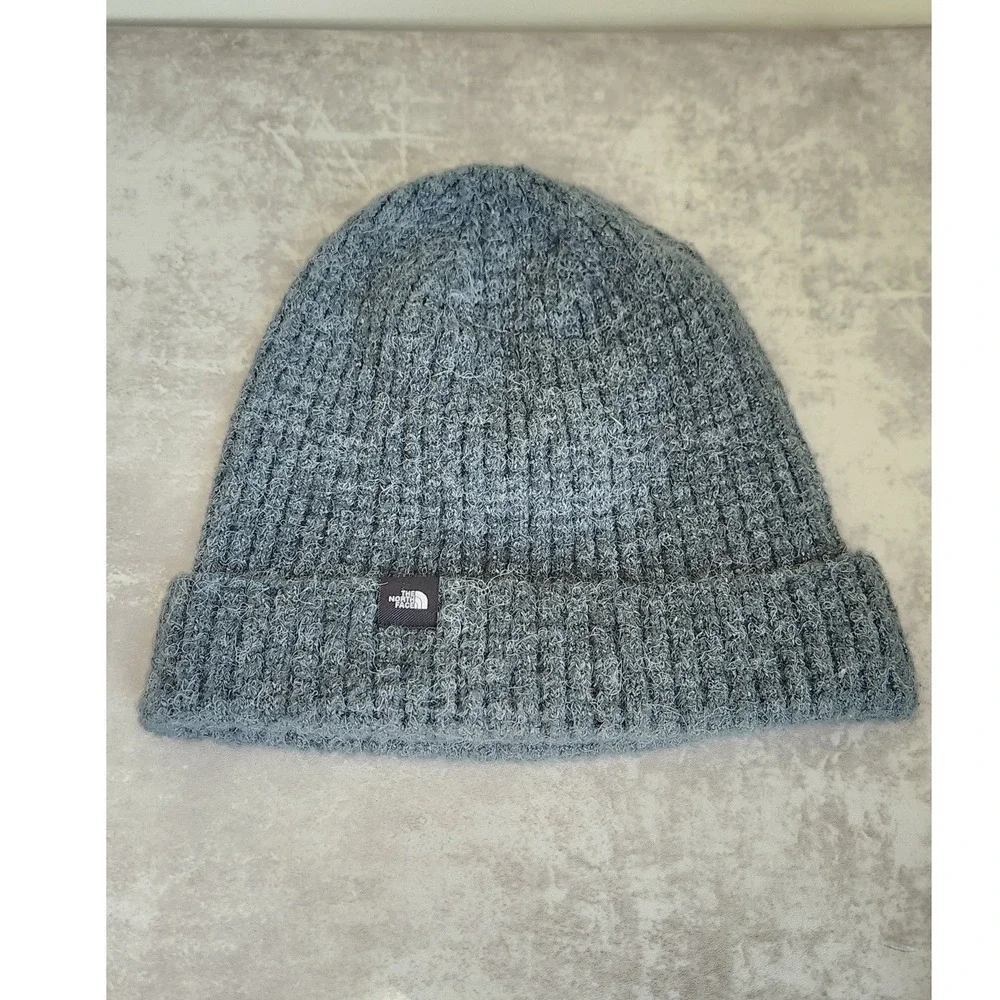 The North Face Beanie Faux Alpaca Unisex OS Green Waffle Knit Gorpcore Outdoors